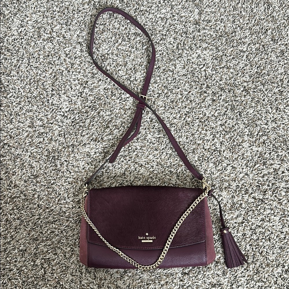 Kate Spade Purple Crossbody Bag with Gold Detail